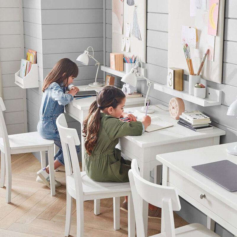 Pottery Barn Kids Morgan Simple Desk with Hutch Simply White image number 2